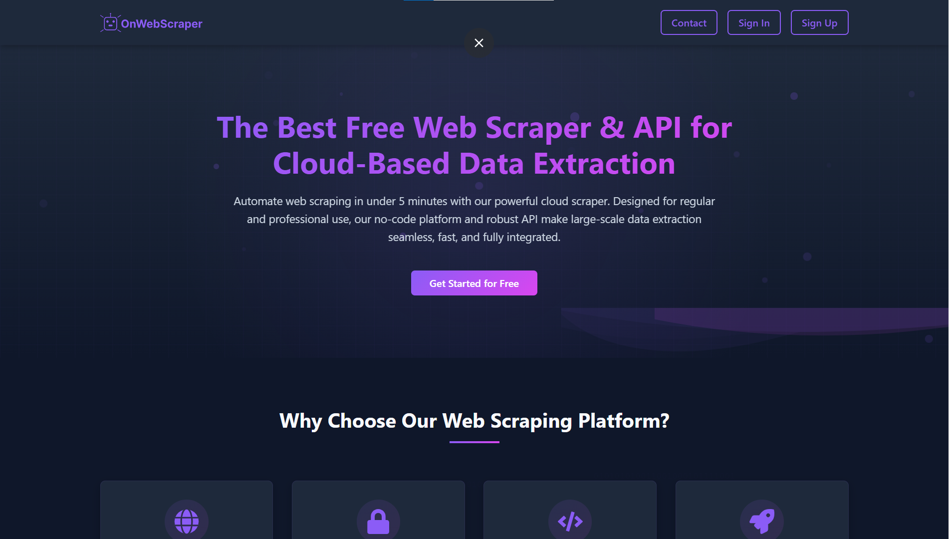 OnWebScraper No-Code Tool